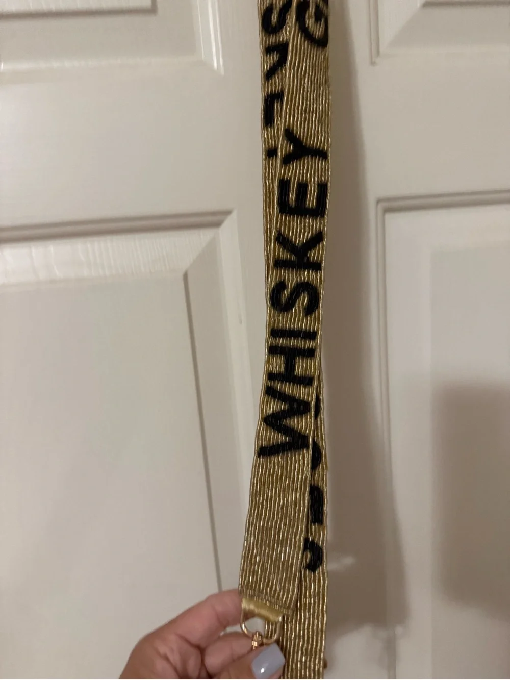 Gold and Black Beaded Bag Strap “WHISKEY GLASSES”